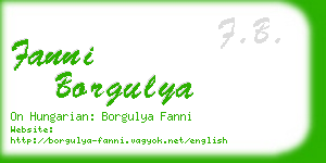 fanni borgulya business card